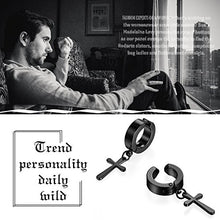 Carica l&#39;immagine nel visualizzatore di Gallery, JewelryWe Gioielli Orecchini da Uomo Donna Unisex Senza Buco in Acciaio Nero - Ilgrandebazar