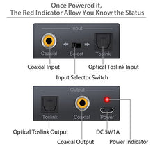 Carica l&#39;immagine nel visualizzatore di Gallery, PROZOR Convertitore Bidirezionale da Digitale Coassiale a SPDIF Toslink...