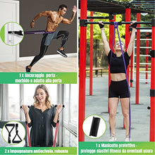 Carica l&#39;immagine nel visualizzatore di Gallery, Loop Bands, 4 Diversi Livelli di Resistenza, Elastici Palestra con Ancoraggi Porta e Impugnature, Elastico Trazioni per l&#39;allenamento Della Forza, Ginnastico, la Fisioterapia, lo Yoga per Uomo e Donna