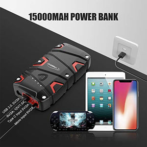 YABER Avviatore Emergenza per Auto, 1200A Jump Starter Auto Portatile(Fino a...