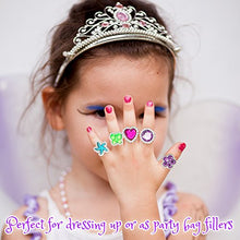 Carica l&#39;immagine nel visualizzatore di Gallery, THE TWIDDLERS 100 Anelli Bambina Giocattolo Colorati con Gemme di Strass in... - Ilgrandebazar