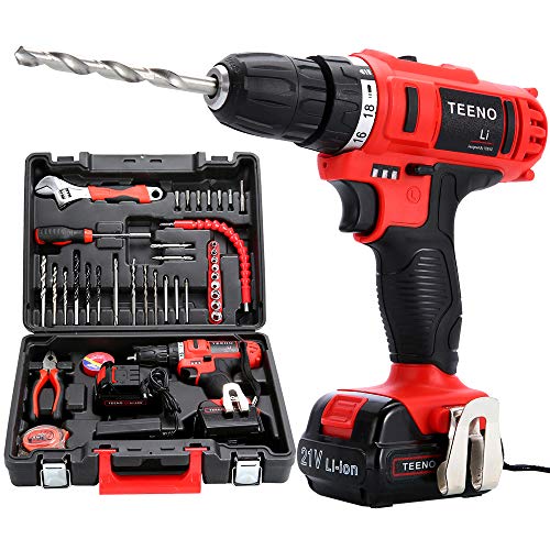 TEENO Li Trapano Avvitatore senza fili 21V + 2 batterie al litio+ 41... - Ilgrandebazar