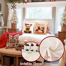 Carica l&#39;immagine nel visualizzatore di Gallery, ZWJD Cuscini Natalizi per Divano 4 Pack Federe Cuscini Divano 40x40 Federe Cuscini Natalizi Cotone e Lino Biancheria Cuscini per Divano per Natale Decorazioni Casa