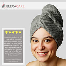 Carica l'immagine nel visualizzatore di Gallery, ELEXACARE turbante per capelli in microfibra. Set di 2 2x Grigio (Antracite) - Ilgrandebazar