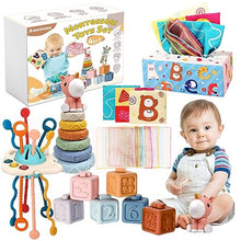 Carica l&#39;immagine nel visualizzatore di Gallery, Auezona Giochi Montessori 6-9 Mesi, 4 in 1, Neonati, Bambini con UFO, Giocattoli Blocchi di Costruzione Impilabili 3 6 9 12 Mesi 1 2 3 Anno