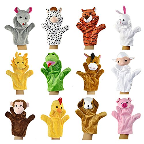 Alpacasso I burattini Svegli della Mano Peluche Animale Pack Of 12 - Ilgrandebazar