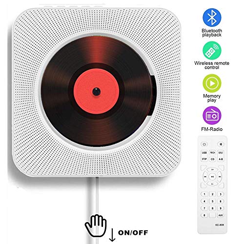 Lettore CD portatile con altoparlanti HiFi integrati da parete CD-White