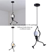 Carica l&#39;immagine nel visualizzatore di Gallery, Goeco Ferro Lampadario Soggiorno Lampada a Sospensione Vintage, E27 Nero - Ilgrandebazar