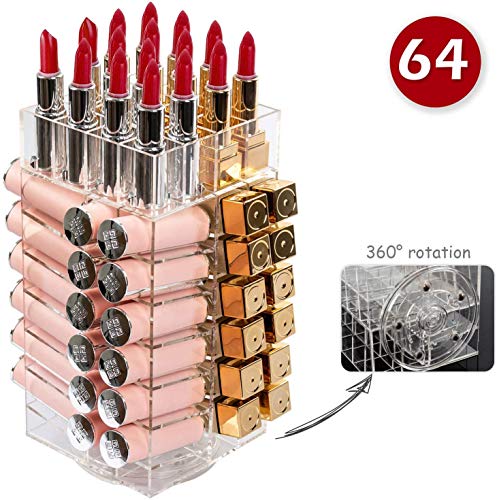 Dispola4top Acrilico Lip Gloss Makeup Organizzatore,Acrilic 360 -Degree... - Ilgrandebazar