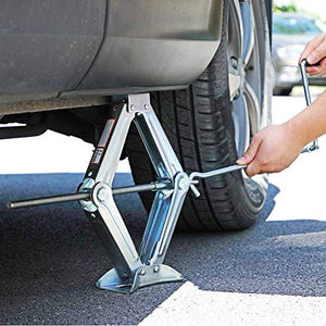 BAKAJI Sollevatore Auto Martinetto a Forbice Universale 1800Kg Cric Grigio - Ilgrandebazar