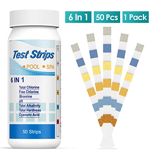 Test per Acqua Piscina 6 in 1, Ehomfy Pool Potabile 50 Strisce, 50pcs