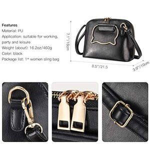 Vbiger Borsa da donna a tracolla alla moda Borse casual con manico Nero