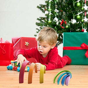 king do way 7 Colori Legno Arcobaleno Blocchi, Giocattoli Educativi 7 colori - Ilgrandebazar