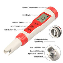 Carica l&#39;immagine nel visualizzatore di Gallery, PH Meter digitale con ATC,4 in 1 TDS EC Temp - 0,01 Risoluzione 0-14pH 02