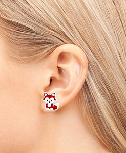 Laimons Orecchini da bambina a forma di coniglio grigio rosa 7 mm in argento Sterling 925 Laimons Orecchini da bambina a forma di coniglio grigio rosa 7 mm in argento Sterling 925