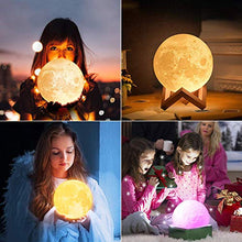 Carica l&#39;immagine nel visualizzatore di Gallery, Luna Lampada Led, 3D luce USB Ricaricabile 16 colori Moon Lamp 5.91 Inch - Ilgrandebazar