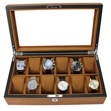 Carica l&#39;immagine nel visualizzatore di Gallery, Qiwode - Scatola per orologi da uomo, in legno massello, con 12 Grids