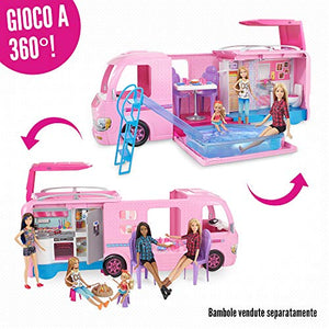 Barbie FBR34 Camper dei Sogni per Bambole con Piscina, Bagno, Cucina e Tanti... - Ilgrandebazar