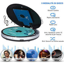 Carica l&#39;immagine nel visualizzatore di Gallery, PUMPKIN Lettore CD Portatile con batteria ricaricabile e cuffie 12 Ore 02