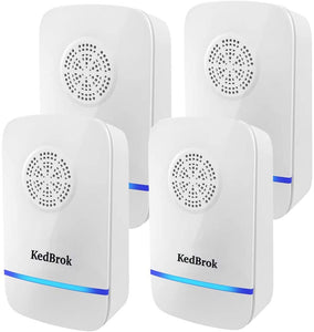 KedBrok 4 Pack Antizanzare Ultrasuoni, Repellente ad Ultrasuoni Anti Zanzare Dispositivi Antizanzare Insetti Ragni Topi Mosche Parassiti Ratti Scarafaggi Formiche