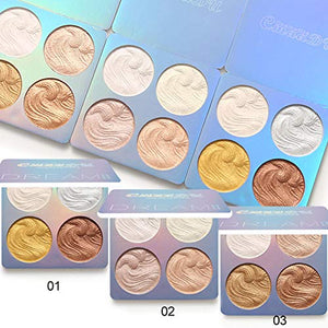 Shimmer Highlighter Powder Palette,Tavolozza illuminante L'evidenziatore A2 - Ilgrandebazar