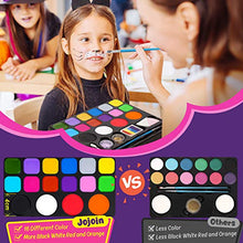 Carica l&#39;immagine nel visualizzatore di Gallery, Jojoin Colori Trucco Viso Bambini, 16 Colori Body Painting Tavolozza con 4 Grandi Colori di Base, Split Cake Face Paint, 94 Gemma, Non Tossico - Base d&#39;acqua - Kit Trucco Carnevale di Halloween