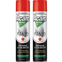 Carica l&#39;immagine nel visualizzatore di Gallery, 2x Spray Antiacaro Disinfettante Per Materassi Tessuti Divano&quot;ACAROMAYER&quot; 400 ml| Spray Specifico Antiacaro Della Polvere Ad Azione Immediata| Atossico, Per Prevenire Le Allergie|Made In Italy (2)