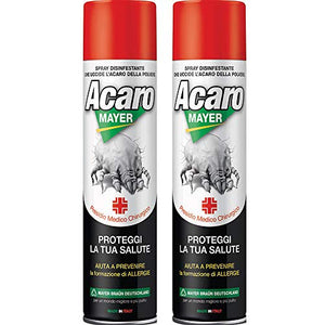 2x Spray Antiacaro Disinfettante Per Materassi Tessuti Divano"ACAROMAYER" 400 ml| Spray Specifico Antiacaro Della Polvere Ad Azione Immediata| Atossico, Per Prevenire Le Allergie|Made In Italy (2)