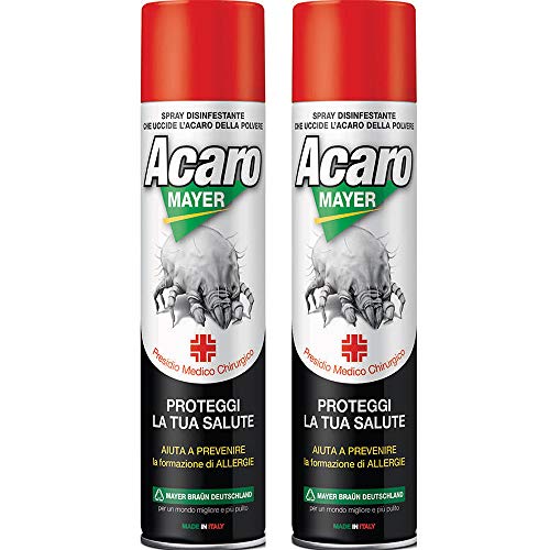 2x Spray Antiacaro Disinfettante Per Materassi Tessuti Divano