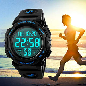 Orologio digitale sportivo da uomo, per corsa all’aperto, impermeabile Blu - Ilgrandebazar