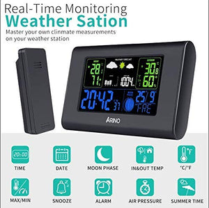 ARINO Stazione Meteo con Sensore Esterno Wireless Meteorologica... - Ilgrandebazar