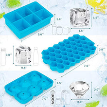 Carica l'immagine nel visualizzatore di Gallery, UOON Set di 3-Stampi per Ghiaccioli in Silicone-Ghiaccio Stampo con Blu