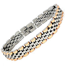 Carica l&#39;immagine nel visualizzatore di Gallery, SAGA GIOIELLI BRACCIALE UOMO ACCIAIO TONALITA&#39; ARGENTO - RAMATO