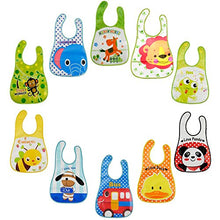 Carica l&#39;immagine nel visualizzatore di Gallery, Tomkity 10 Pezzi Bavaglini Neonati Impermeabile in Plastica EVA per Bambino