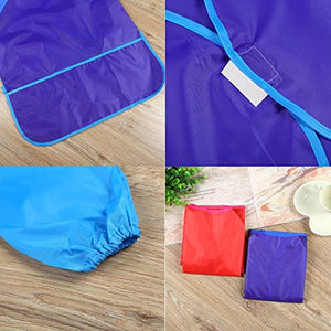 Amaza 2Pcs Grembiule da Pittura Scuola Grembiulino Maniche Lunghe Bambini... - Ilgrandebazar