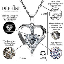 Carica l&#39;immagine nel visualizzatore di Gallery, DEPHINI - Collana a forma di cuore bianco - in argento Sterling 925 - con... - Ilgrandebazar