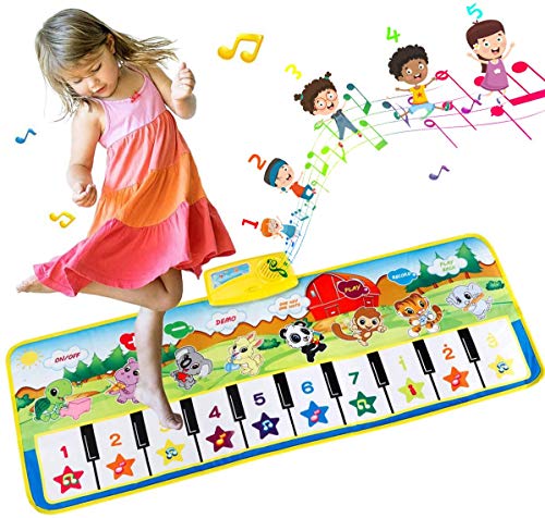 EXTSUD Tappeto Musicale Bambini Tastiera Pianoforte Musichette Multicolore
