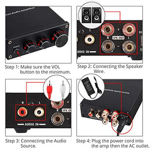 Proster 50W Amplificatore Audio Stereo con Alimentatore Mini HiFi Amp 2...