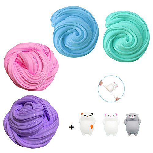 TIME4DEALS Fluffy Slime Grande Kit Slum Jumbo Floam 4-Pack per