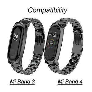 AHANGA Cinturino per Mi Band 4 Xiaomi 3 Cinturini Perlina Nero - Ilgrandebazar