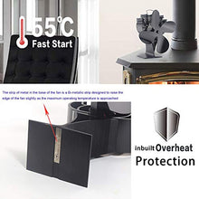 Carica l&#39;immagine nel visualizzatore di Gallery, Ventola per stufa a 4 lame, funzionamento silenzioso, alimentata a calore,...