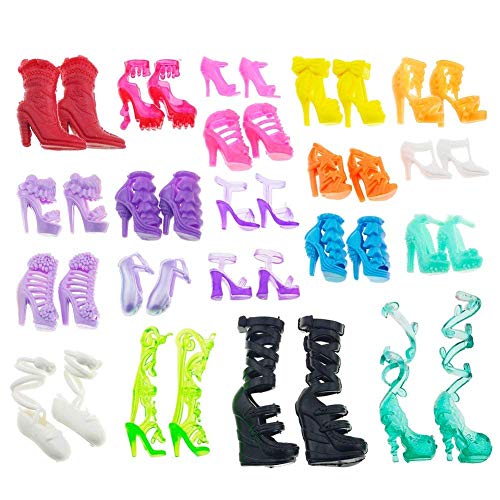 ASIV 60 Paia di Scarpe per Bambole Barbie, Doll Accessori Vari Colori Stile... - Ilgrandebazar