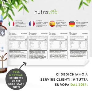 Calcio Magnesio Zinco e Vitamina D3 – 365 Compresse Vegetariane – Integratore di Calcio ad Alto Dosaggio – Fornitura per 6 Mesi di Integratore per le Ossa– Prodotto nel Regno Unito da Nutravita