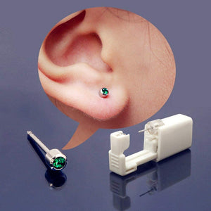 6 pistole usa e getta per piercing all'orecchio, con orecchini, indolore, per ragazze, donne e uomini
