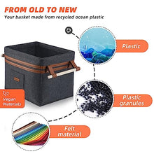 Carica l&#39;immagine nel visualizzatore di Gallery, YIHATA Cesto Portalegna in Feltro per Legna da Ardere, Borsa Portalegna, Cesta Pieghevole con Manici Rinforzati | Ideale per Interni, Camino | Stabile con Telaio Metallico Integrato | Grigio Scuro