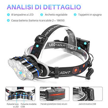 Carica l'immagine nel visualizzatore di Gallery, Arzopa Lampade da Testa LED USB Ricaricabile, Torcia Frontale 13000...