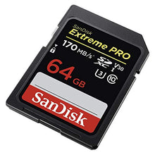 Carica l'immagine nel visualizzatore di Gallery, Sandisk Extreme Pro Scheda di Memoria da 64 Gb, Velocità di Lettura Fino a 170 MB/S, Classe 10, U3, V30