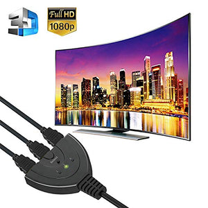 HDMI Switch | GANA Placcato Oro Splitter Cavo | Switcher | 3 in 1...