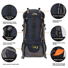 Carica l'immagine nel visualizzatore di Gallery, SKYSPER 50L Zaino da Treking, Impermeabile con Copertura Blu scuro