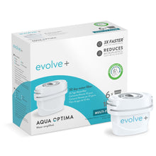 Carica l'immagine nel visualizzatore di Gallery, Cartuccia filtro acqua Aqua Optima, confezione da 6 (fornitura per 6 mesi), Evolve+, compatibile con Brita Maxtra, Maxtra+ e PerfectFit, sistema di filtraggio
